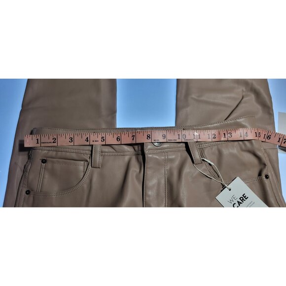 Vegan Faux Leather Pants Kensie jeans sz 6/28 Mid Rise Straight Leg Makeup - Picture 7 of 9